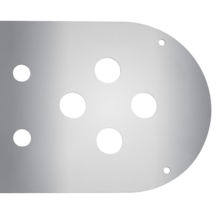 Stainless Steel Above Door Dome Light Plate With 8 x 3/4" Mini Light Cutouts For Kenworth &amp; Peterbilt Trucks
