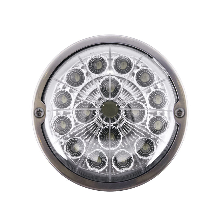 17 LED Watermelon Double Fury Light Torpedo Cab Light - Amber &amp; Blue LED/Clear Lens