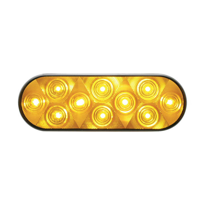 10 LED 6" Oval Turn Signal Light - Amber LED/Amber Lens