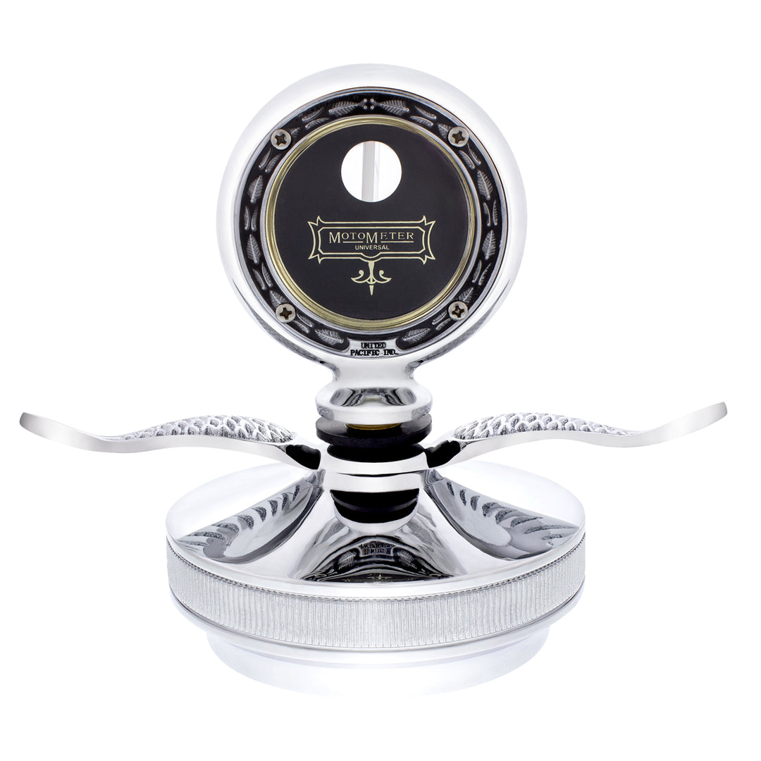 Chrome Aluminum Boyce MotoMeter With Base &amp; Chrome Wings