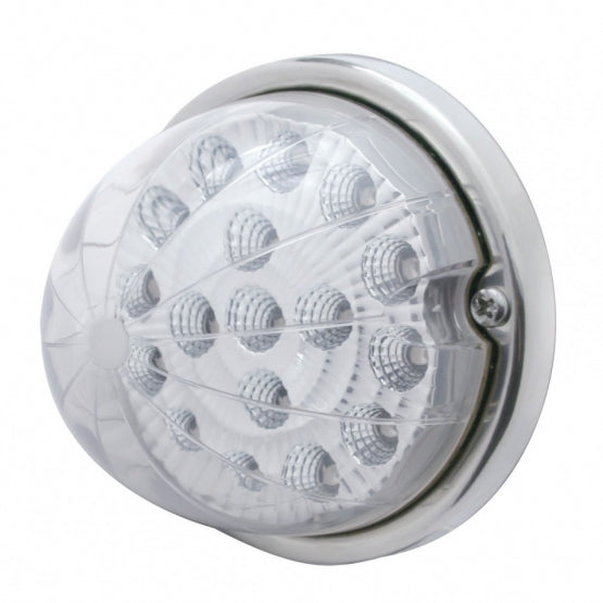 17 LED Watermelon Clear Reflector Flush Mount Kit With Low Profile Bezel - Red LED/Clear Lens