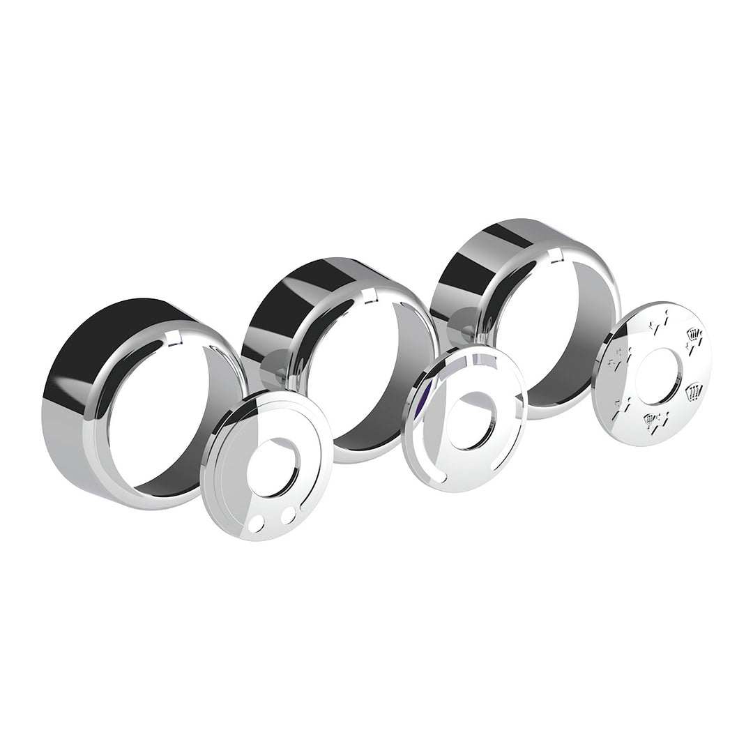 Chrome Plastic A/C Control 6 - Piece Dial Covers For 2018-2025 Freightliner Cascadia
