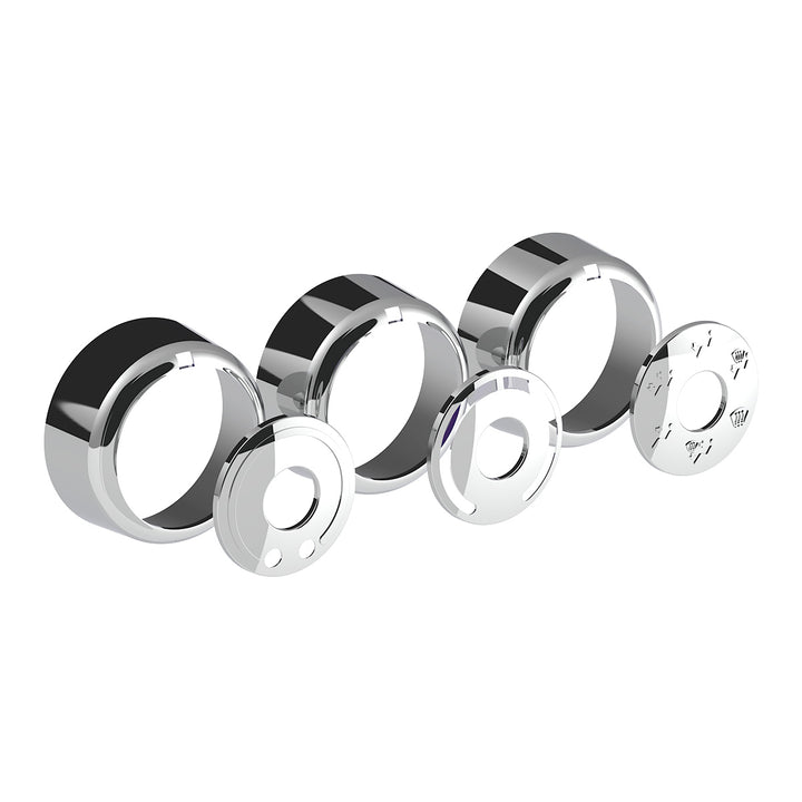 Chrome Plastic A/C Control 6 - Piece Dial Covers For 2018-2025 Freightliner Cascadia