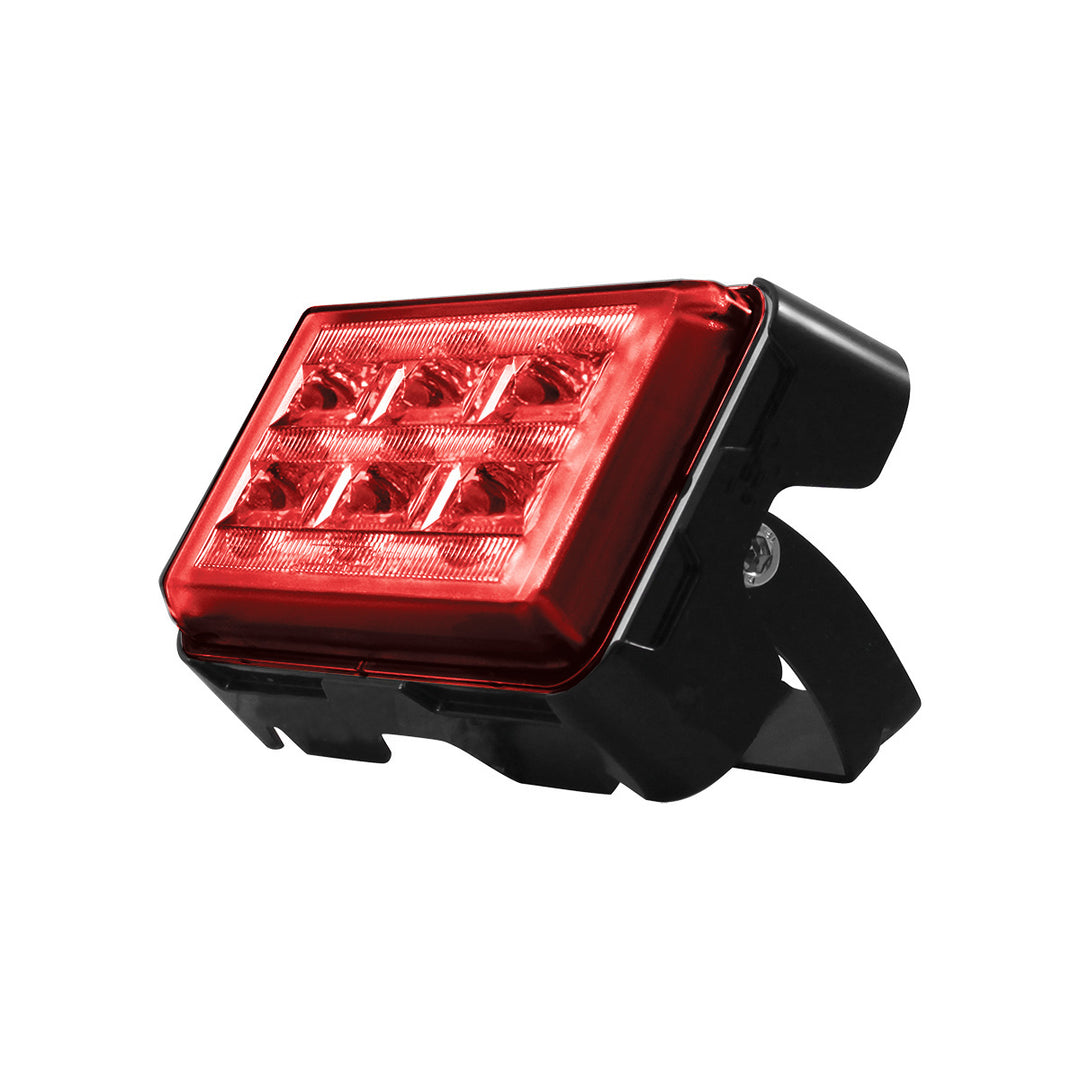 6 High Power LED Rectangular Warning Light With Bracket - Red LED (Bulk)