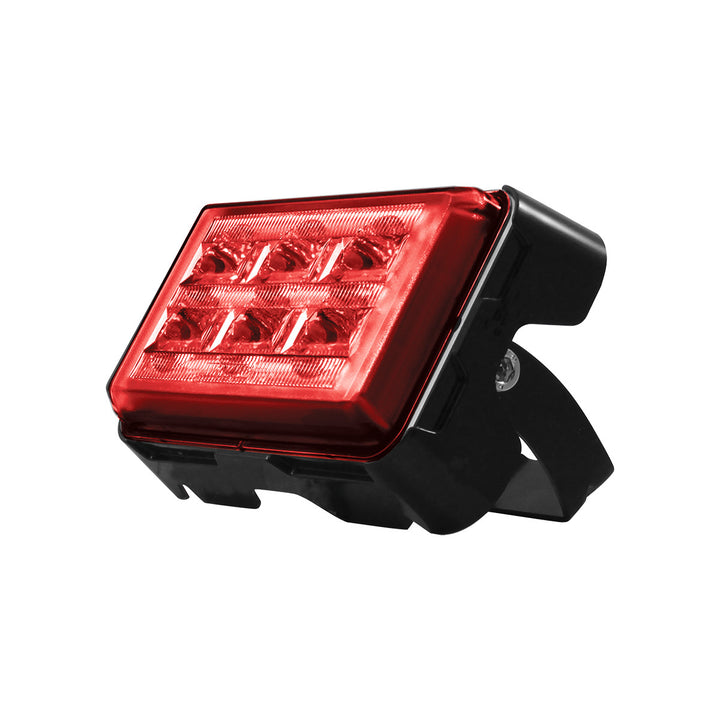 6 High Power LED Rectangular Warning Light With Bracket - Red LED (Bulk)