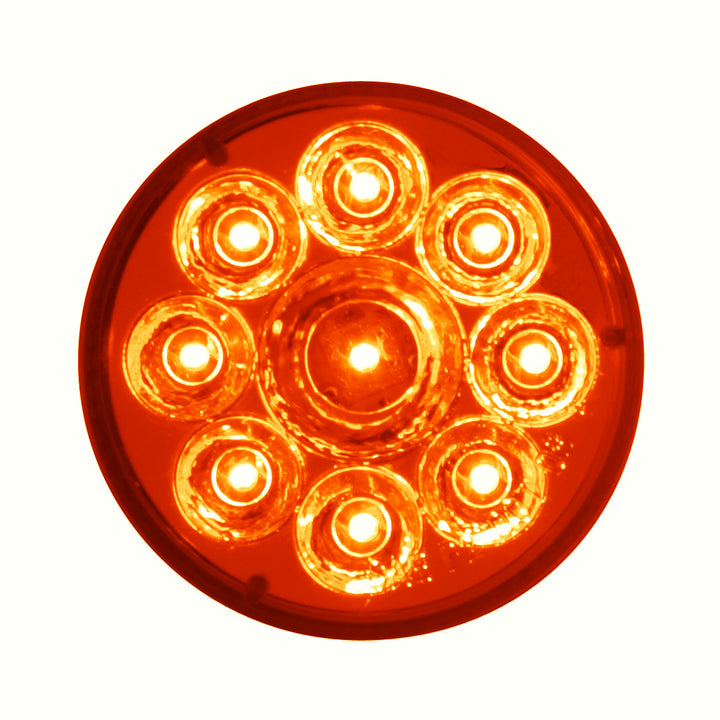 9 LED 2-1/2" Round Pure Reflector Light (Clearance/Marker) - Red LED/Red Lens