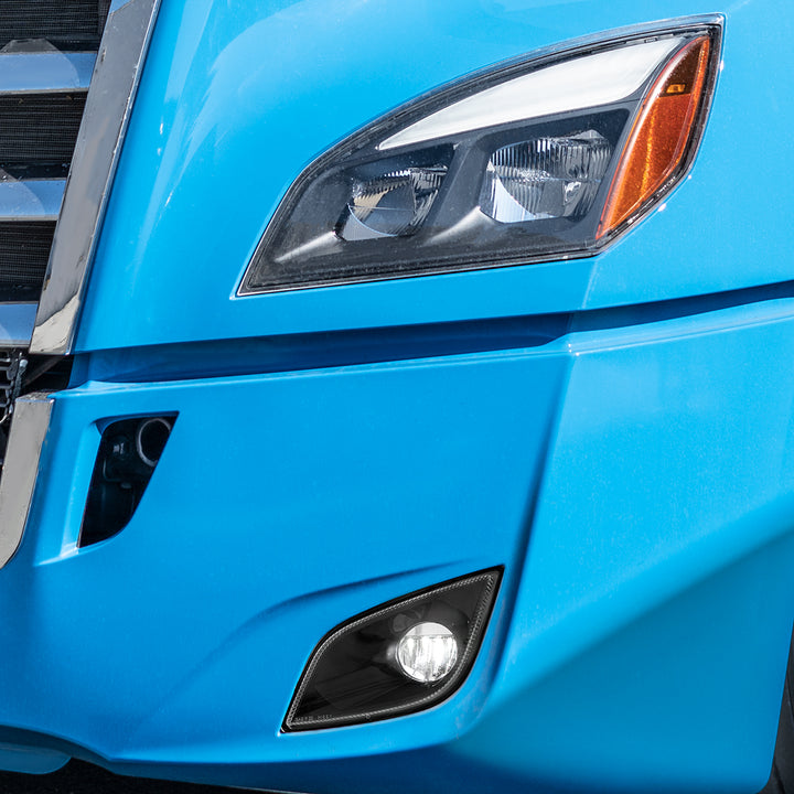 Black Single LED Fog Light For 2018-2024 Freightliner Cascadia - Driver - Competition Series