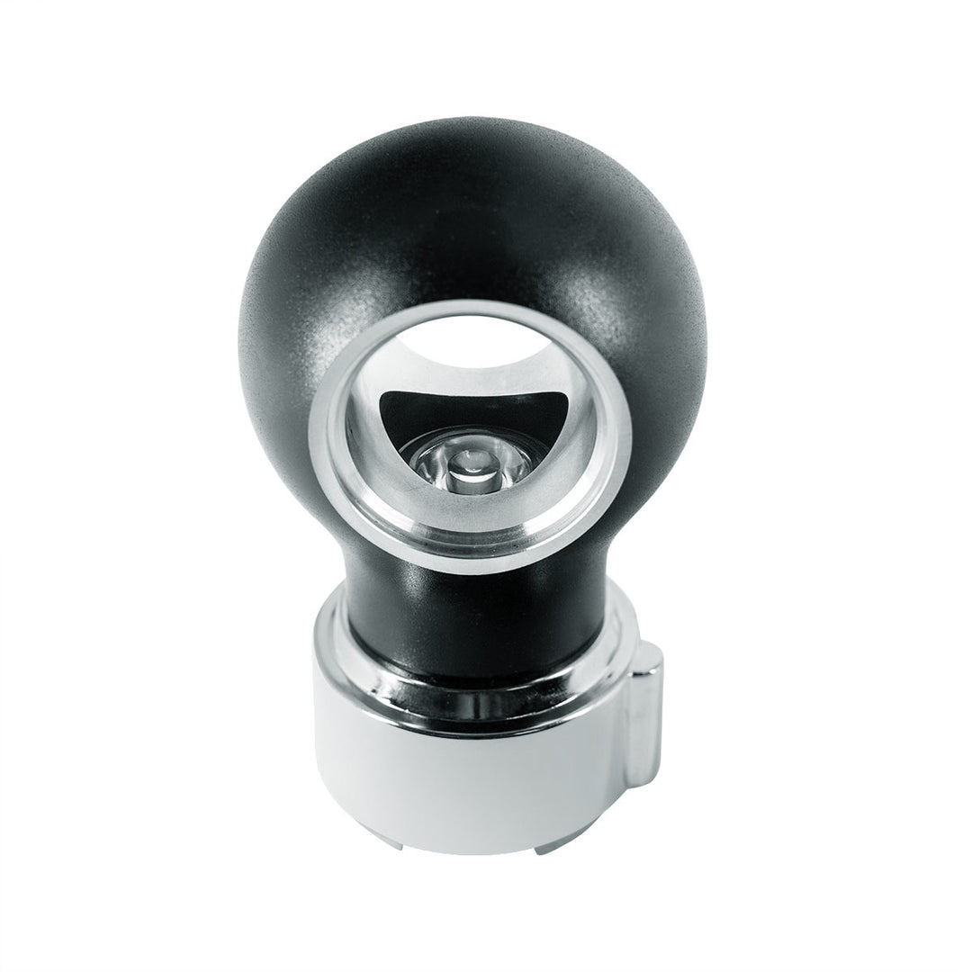 Thread-On Matte Black Charlotte Style Gearshift Knob With LED 9/10 Speed Adapter - Red LED