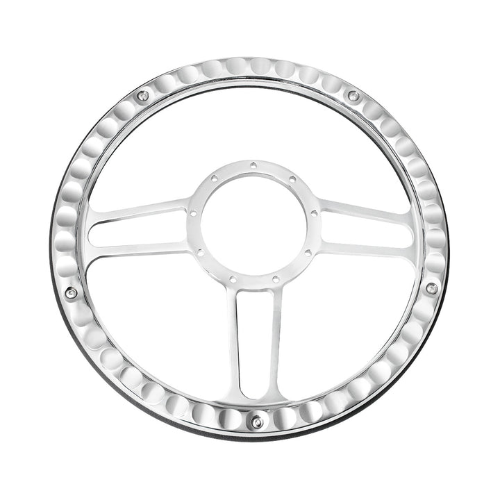14" Chrome Aluminum 3 - Spoke Style 9 - Screw Mount "Competition Series" Steering Wheel