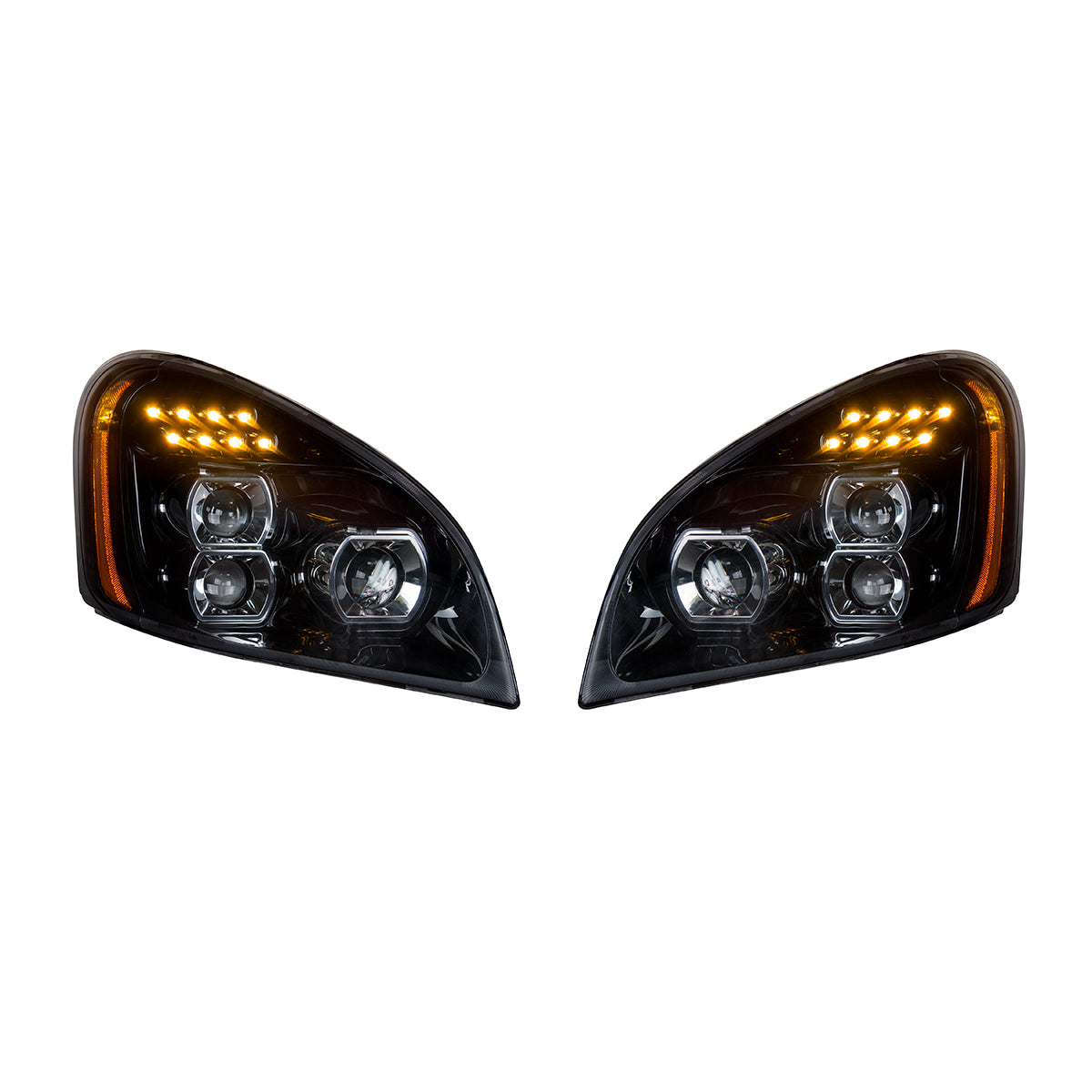 "Blackout" LED Headlight Set For 2008-2017 Freightliner Cascadia (Pair)
