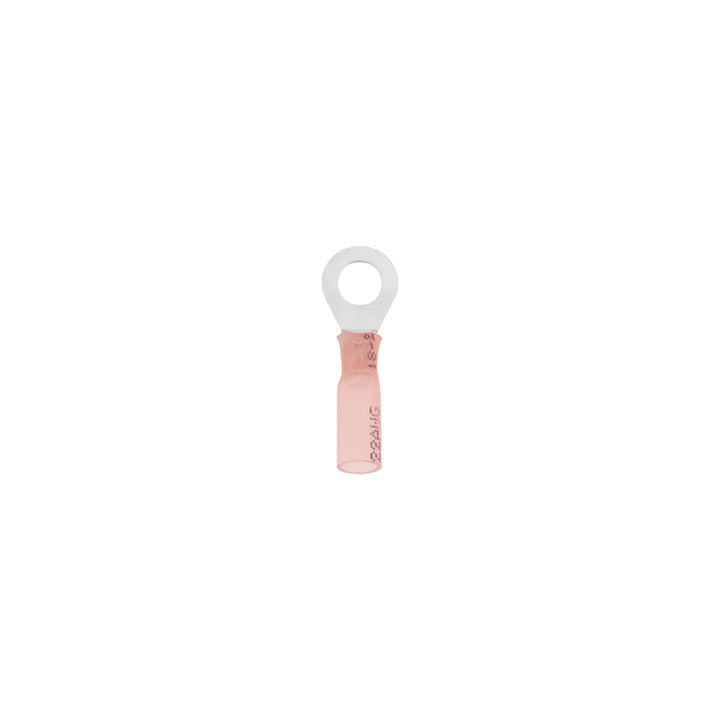22-18 AWG 1/4" Stud CS Heat Shrink Ring Terminal - Red (5-Pack)