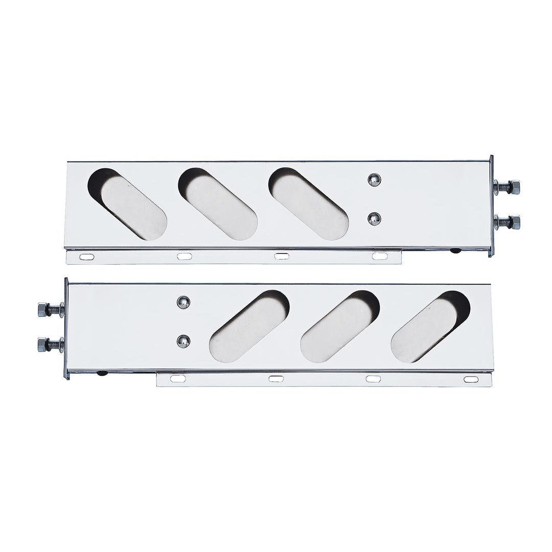 2-1/2" Bolt Pattern Stainless Spring Loaded Light Bar With 6X Oval Light Cutouts (Pair)
