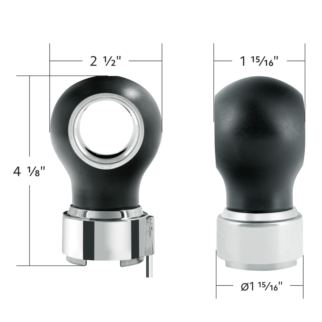 Thread-On Matte Black Charlotte Style Gearshift Knob With LED 9/10 Speed Adapter - Purple LED