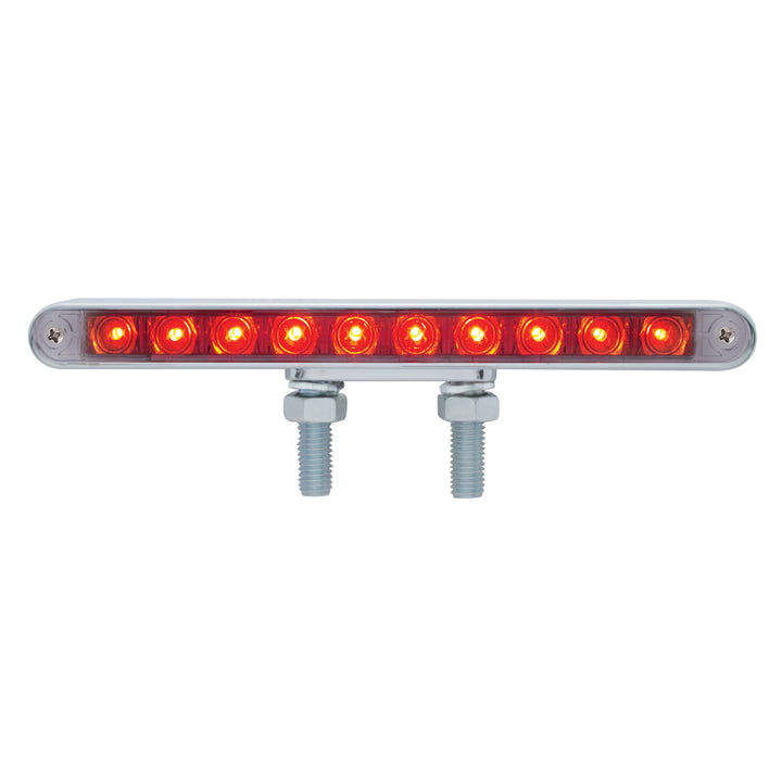 20 LED 9" Double Face Light Bar - Amber &amp; Red LED/Clear Lens