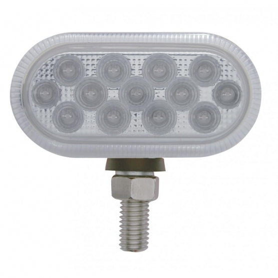 26 LED Dual Function Reflector Double Face Oval Light - Amber &amp; Red LED/Clear Lens