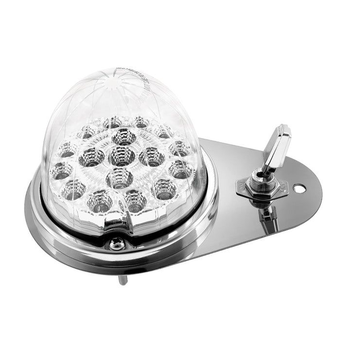 304 Stainless Steel Above Door Dome Light Kit W/ 17 LED Double Fury Watermelon For 1994-2025 KW W900 - Amber &amp; Red LED