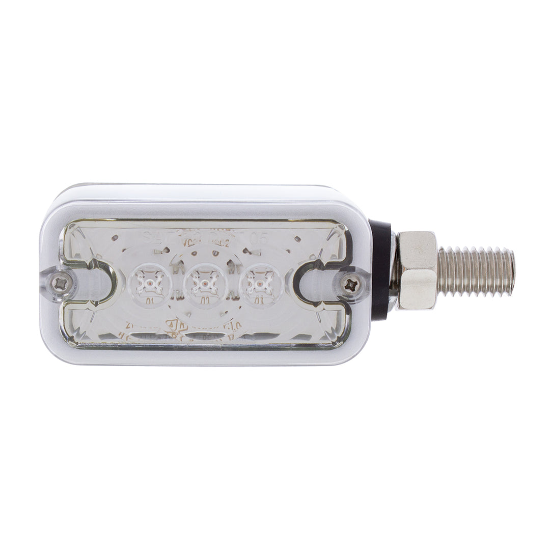 6 LED Single Function Double Face Light - Horizontal Mount - Amber &amp; Red LED/Clear Lens