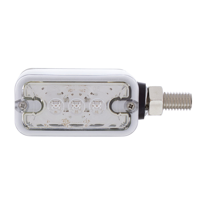 6 LED Single Function Double Face Light - Horizontal Mount - Amber &amp; Red LED/Clear Lens