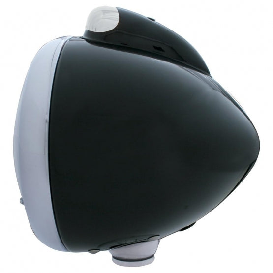 Black Guide 682-C Headlight H4 With White LED &amp; LED Signal - Clear Lens