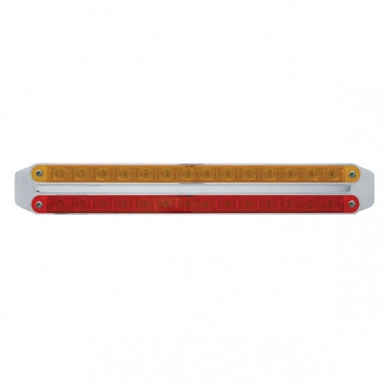 Dual 14 LED 12" Light Bars - Amber &amp; Red LED/Amber &amp; Red Lens