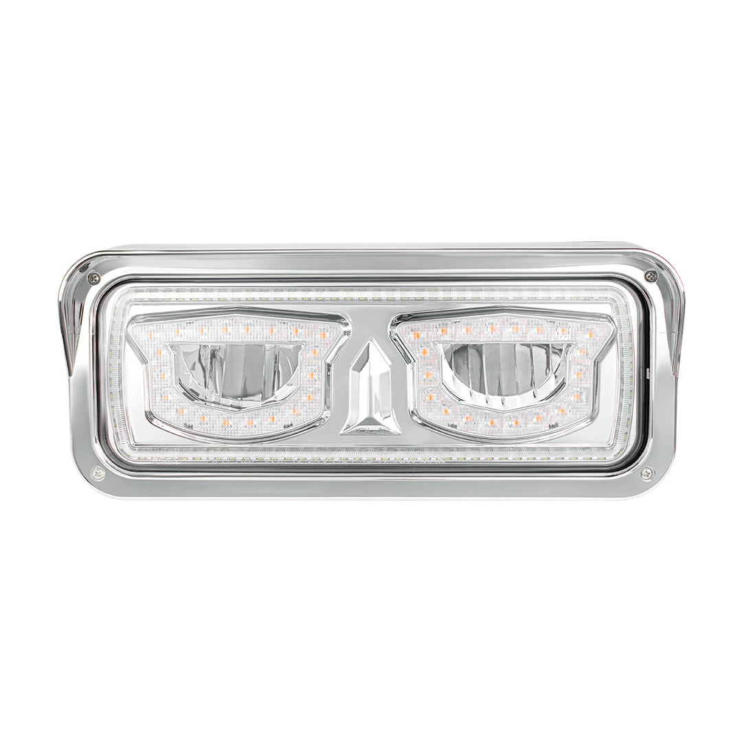 High Power Chrome LED Headlight With Turn Signal And Position Light - Passenger