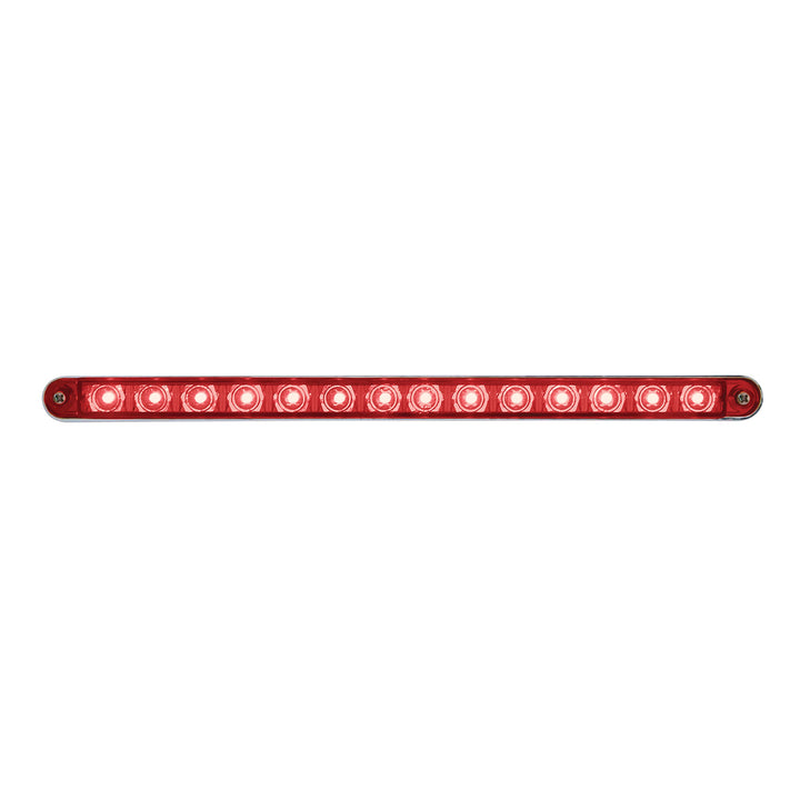 14 LED 12" Sequential Light Bar With Bezel - Red LED/Red Lens