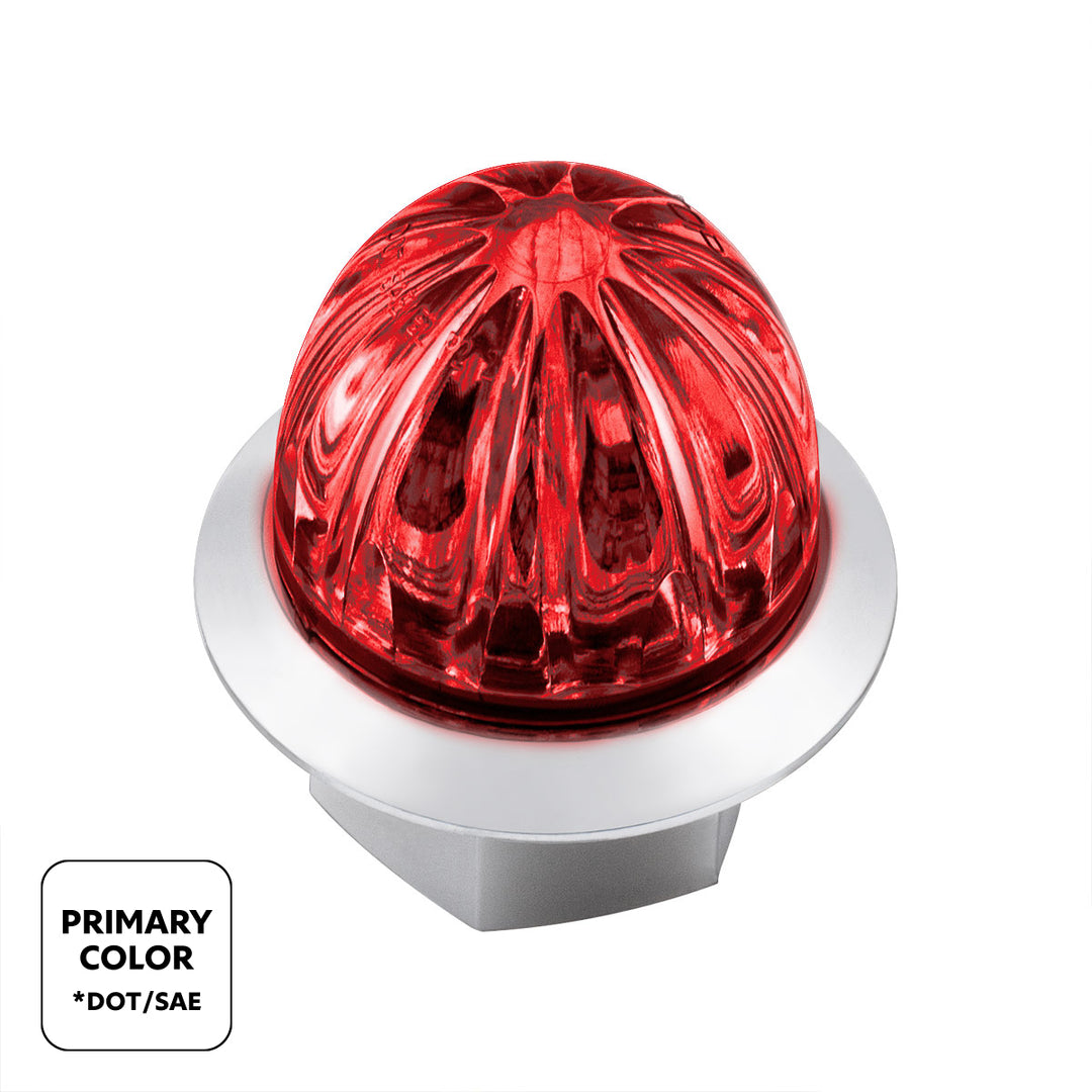 4 LED 1-1/8" Watermelon Double Fury Light With Clear Lens (Clearance/Marker) - Red &amp; White LED