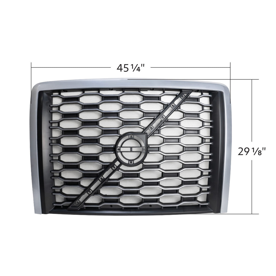 Grille With Bug Screen For 2018-2024 Volvo VNL - Silver