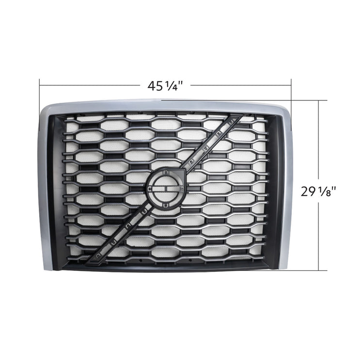 Grille With Bug Screen For 2018-2024 Volvo VNL - Silver