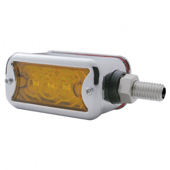 6 LED Single Function Double Face Light W/Bezel - Horizontal Mount - Amber &amp; Red LED/Amber &amp; Red Lens