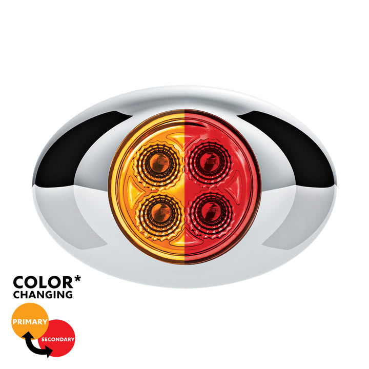 4 LED Double Fury Light (Clearance/Marker) - Amber &amp; Red LED/Clear Lens