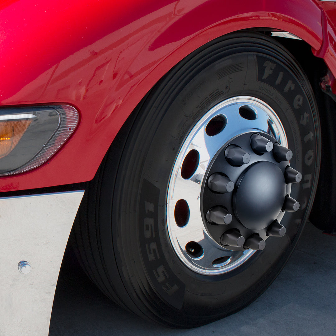 Dome Axle Cover Combo Kit With 33mm Standard Thread-On Nut Covers &amp; Nut Cover Tool - Matte Black