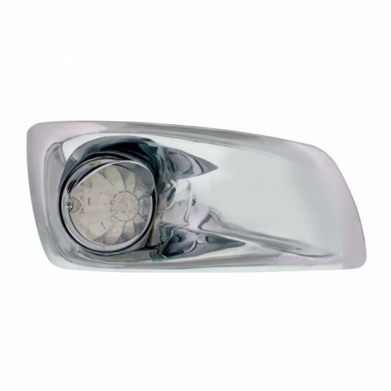 Fog Light Cover With 17 Amber LED Hi/Lo Watermelon Light &amp; Visor For 2007-17 KW T660 - Passenger - Clear Lens