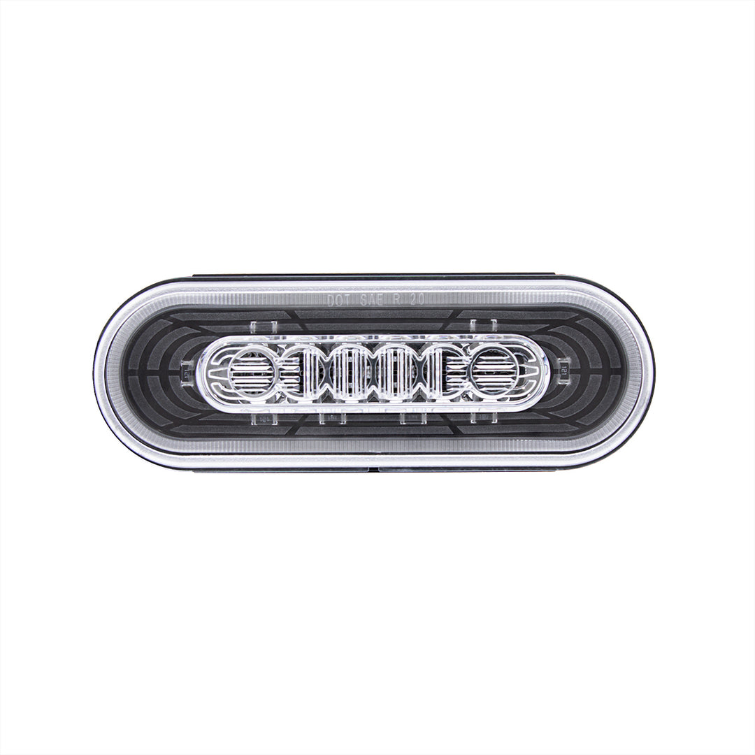 22 LED 6" Oval Abyss Light (Back-Up) - White LED/Clear Lens