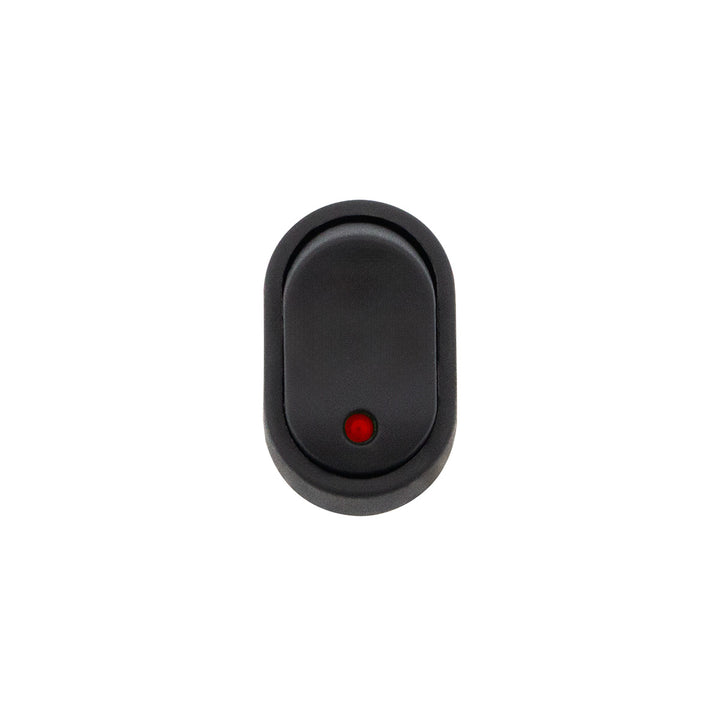 Red LED Oval Rocker 16 Amp 12V On/Off 1/2" Dia. 1 Pc.