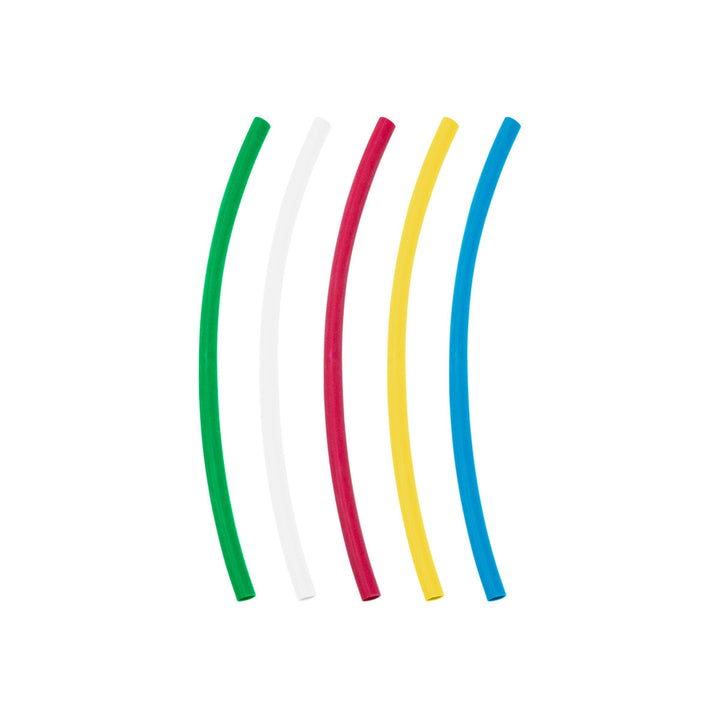 Assorted 1/8" Blue,Clear,Green,Red,Yellow Heat Shrink Tubing, 4" Long (10-Pack)