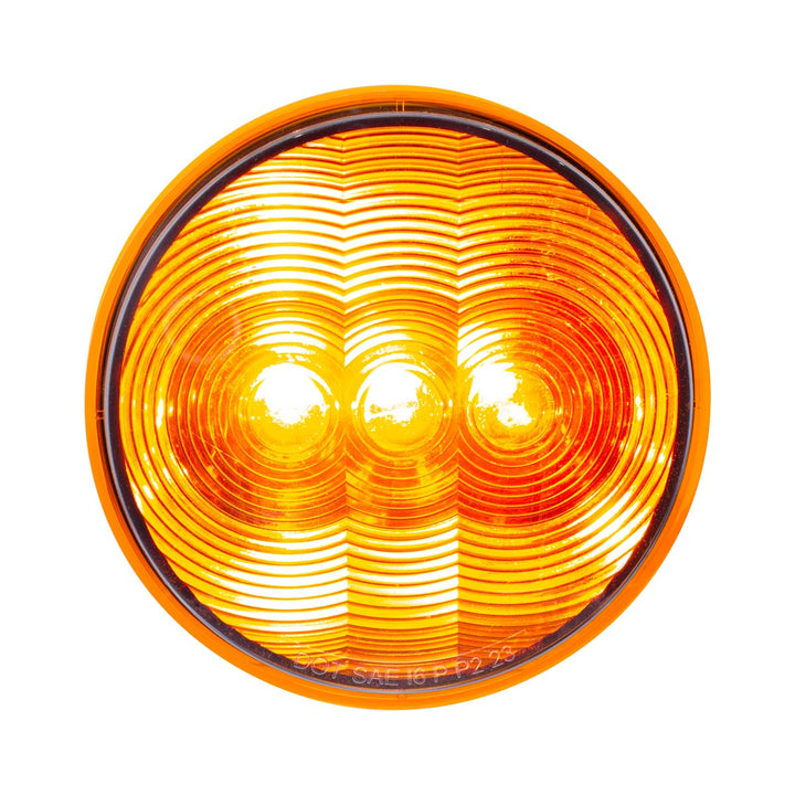3 LED 4" Round Light(Turn Signal) - Amber LED/Amber Lens