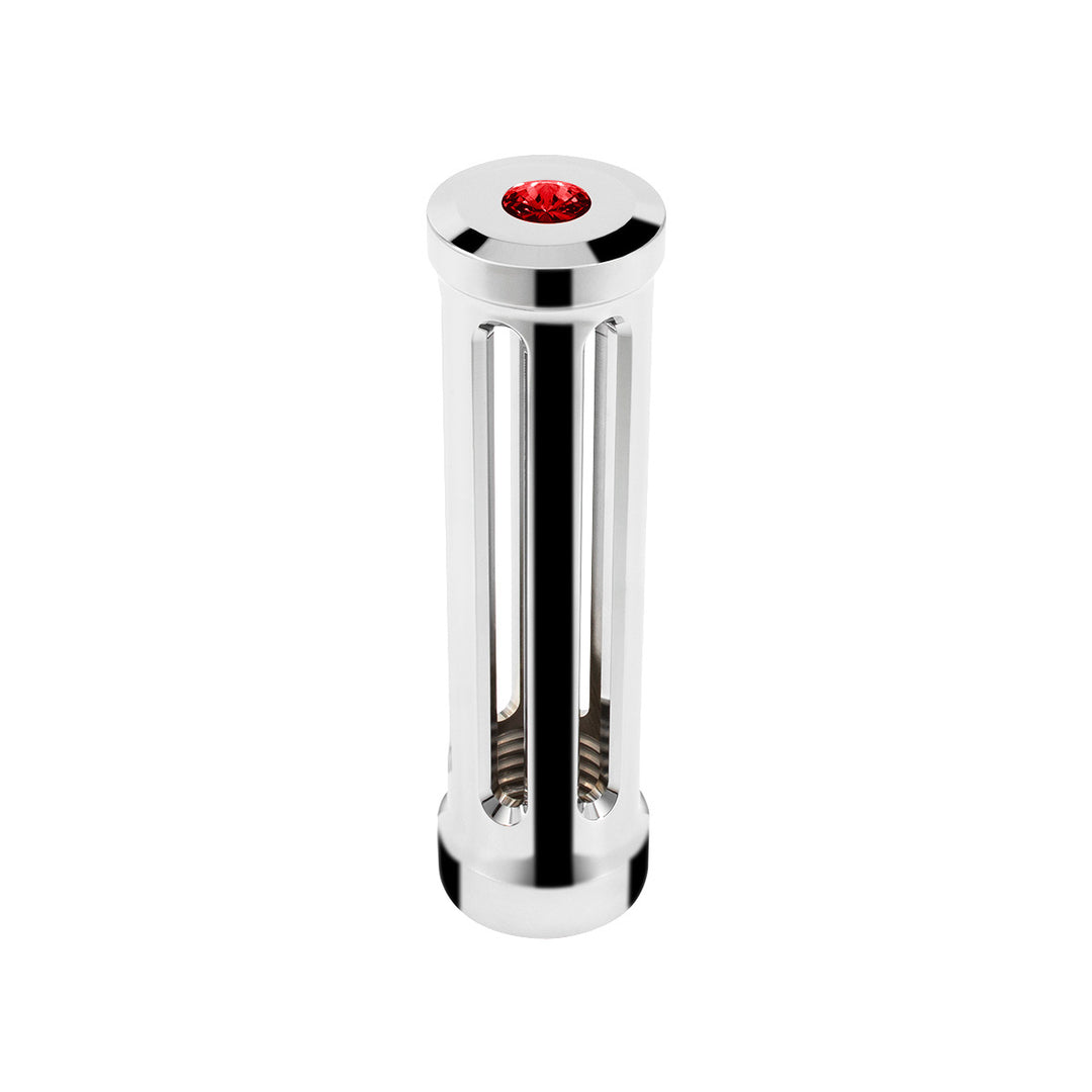 M30 x 3.5 Thread-On Sonoma Style Gearshift Knob - Red Crystal/Chrome