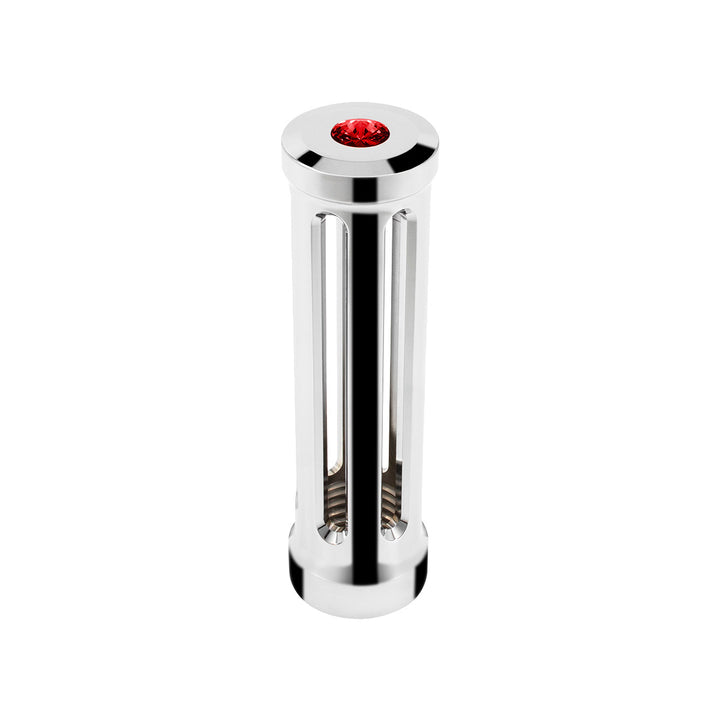 M30 x 3.5 Thread-On Sonoma Style Gearshift Knob - Red Crystal/Chrome