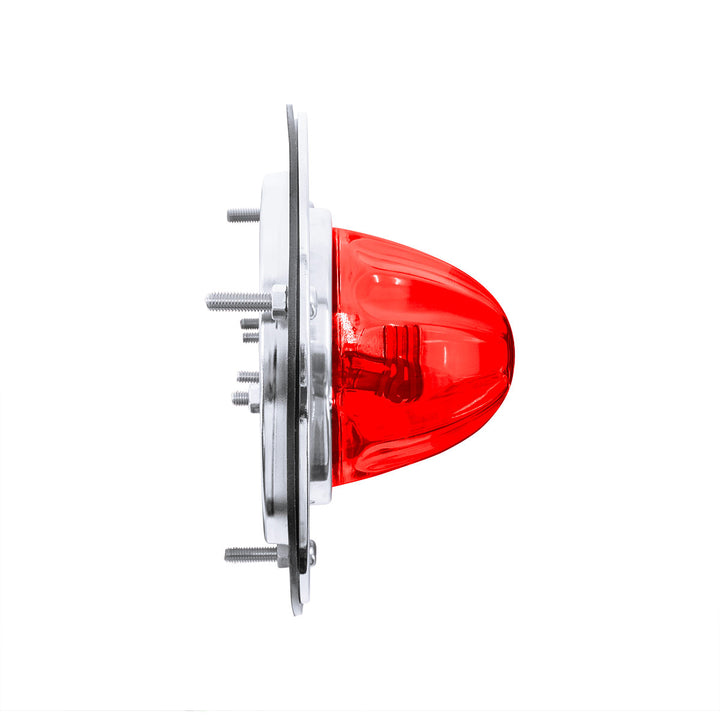 Dual Function Glass Watermelon Sleeper Bunk Kit With 304 Stainless Steel Bezel &amp; LED Bulb - Red Lens/Red LED