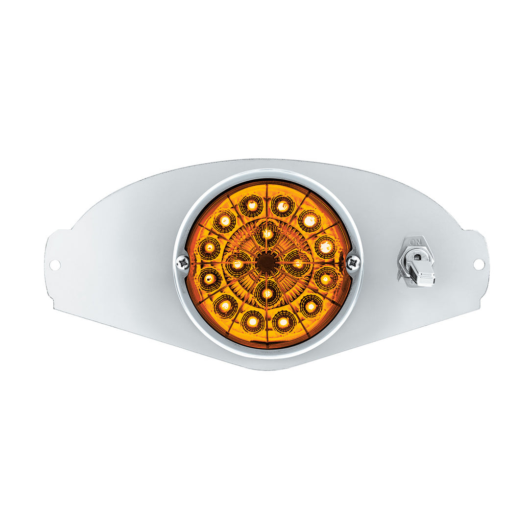 304 Stainless Steel Above Door Dome Light Kit W/ 17 LED Double Fury Watermelon For 2008-2017 FL Cascadia - Amber &amp; White LED