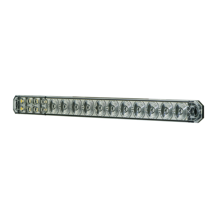 17" 27 LED Low Profile Light Bar (Stop, Turn &amp; Tail) With Back-Up Light - Red &amp; White LED/ Red &amp; Clear Lens