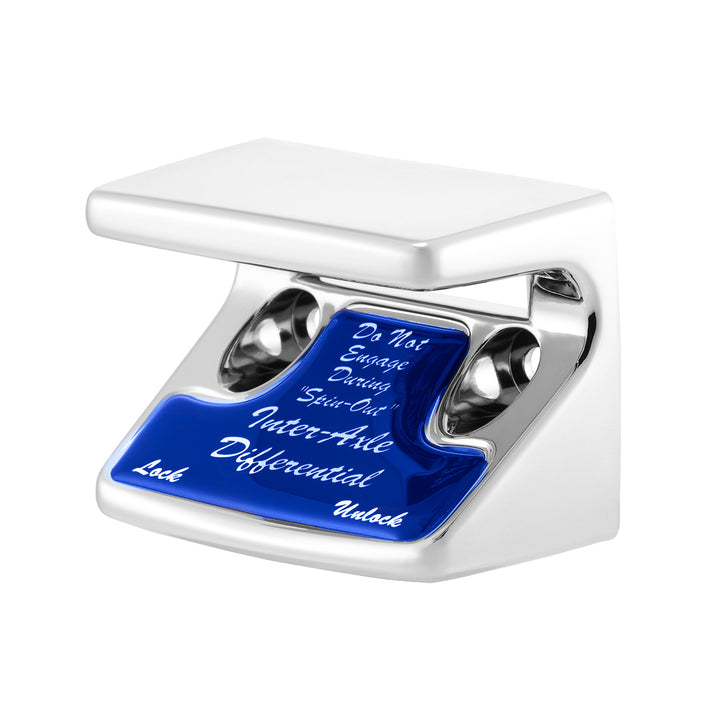 Chrome Plastic Axle/Differential Switch Guard With Glossy Sticker For 1990-2010 Freightliner Classic - Blue