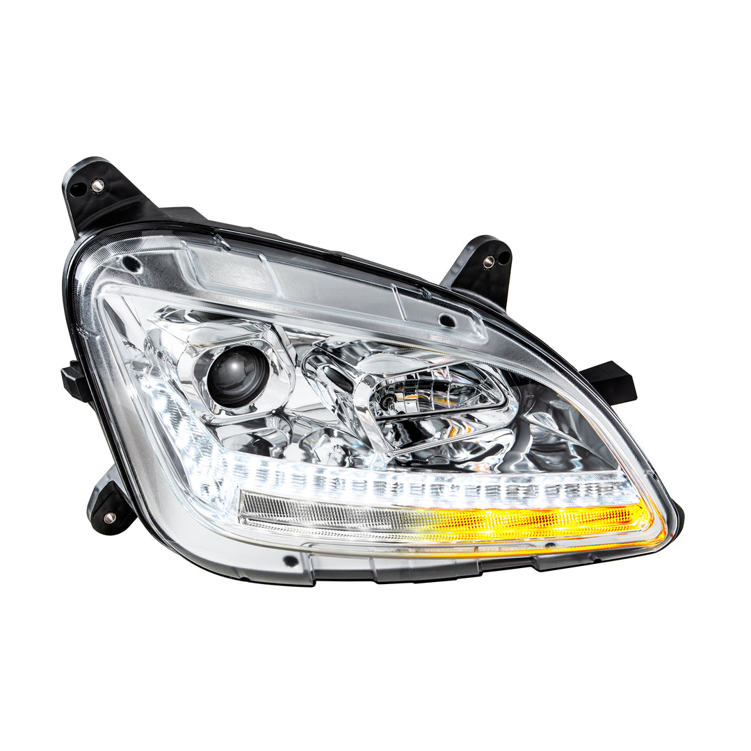 Chrome Projection Headlight With LED Sequential Turn and DRL For 2012-2021 Peterbilt 579 - Passenger