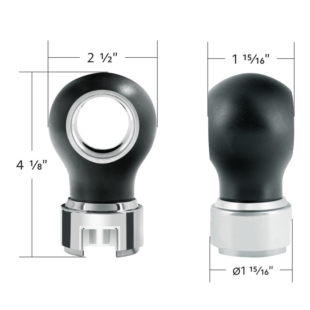 Thread-On Charlotte Style Gearshift Knob With 13/15/18 Speed Adapter - Matte Black