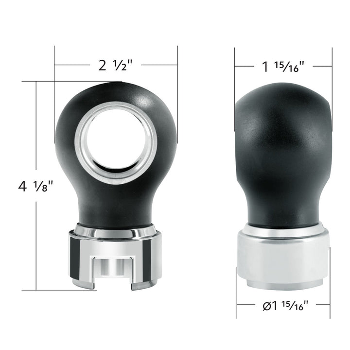 Thread-On Charlotte Style Gearshift Knob With 13/15/18 Speed Adapter - Matte Black