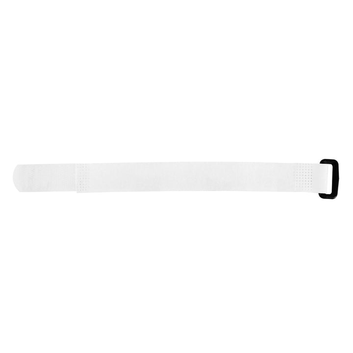 8" x 3/4" White Hook &amp; Loop Velcro Strip - Tie Fasteners with Buckle (8-Pack)
