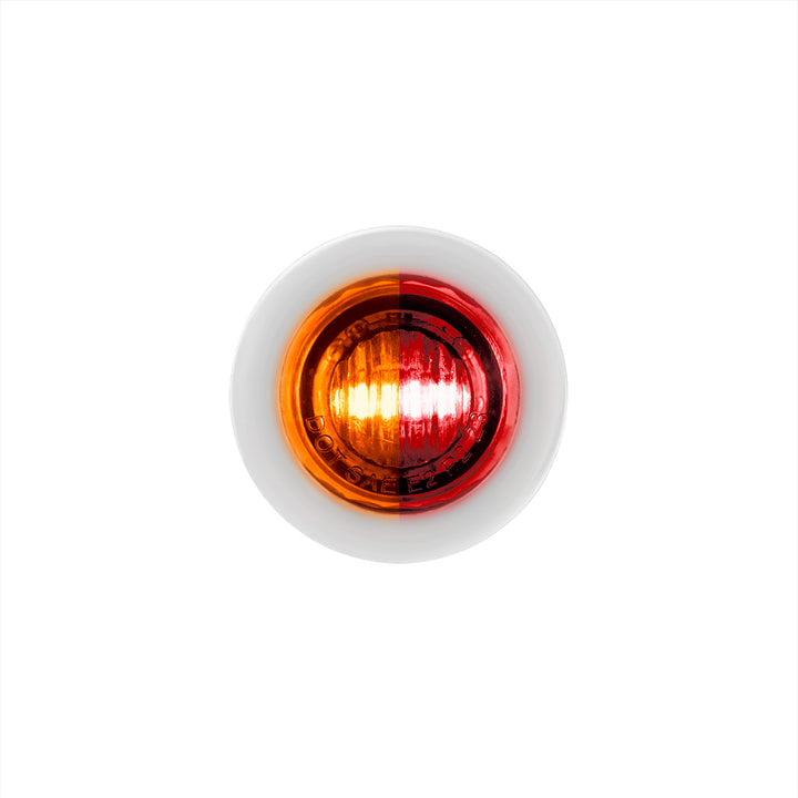 2 LED 3/4" Mini Double Fury Light (Clearance/Marker) - Amber &amp; Red LED/Clear Lens