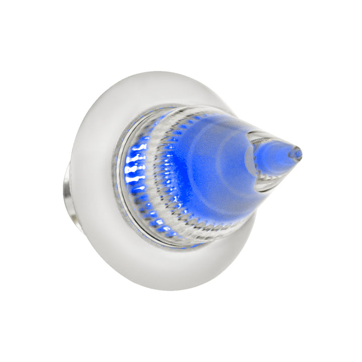 4 LED Dual Function 3/4" Mini Spike Light With Stainless Steel Bezel (Auxiliary/Utility) - Blue LED/Clear Lens