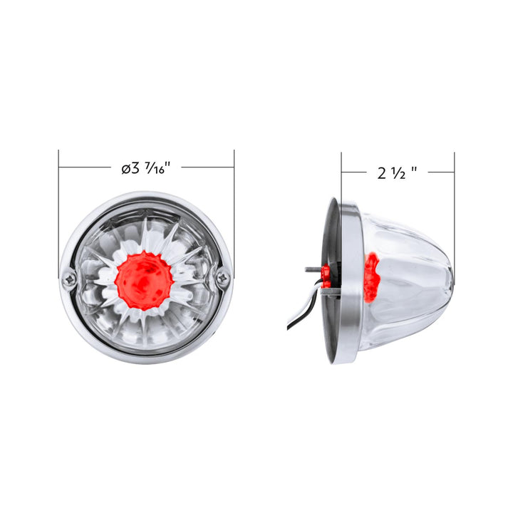 Glass Watermelon Light Kit With LED Light - Red LED/Clear Lens